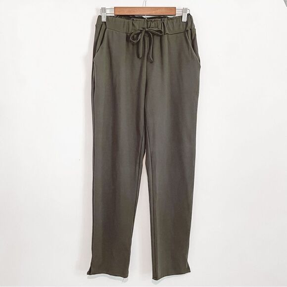 Joie High Rise Elastic Waist Drawstring Pull On Pants Olive Green Small - Picture 1 of 8